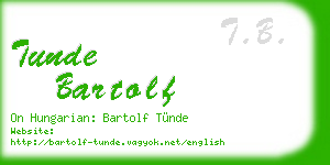 tunde bartolf business card